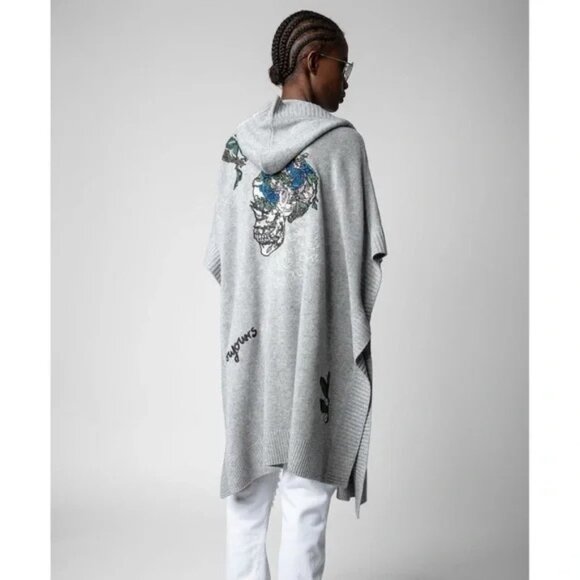 Zadig & Voltaire Inna Tattoo Cashmere Cardigan M/L - Picture 2 of 14